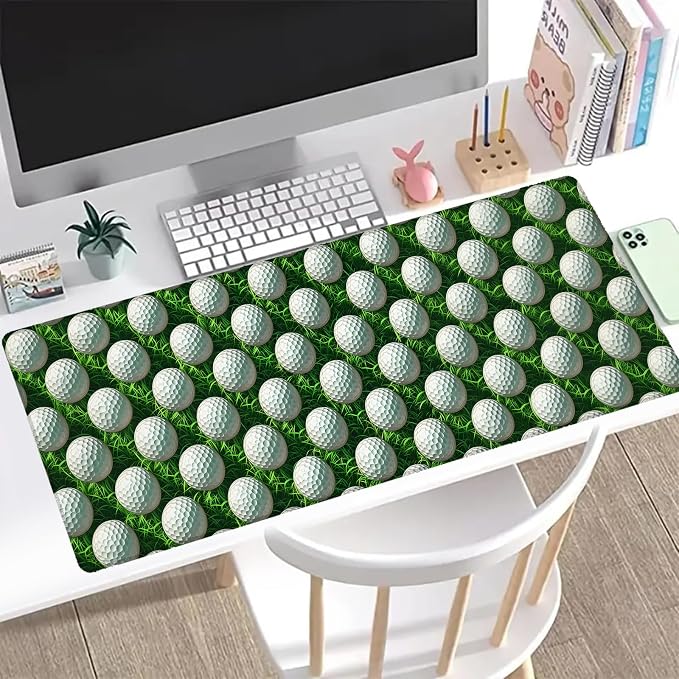Golf Ball Gaming Mouse Pad, Office Desk Mat, Anti-Slip Rubber Base Cool - Image 2