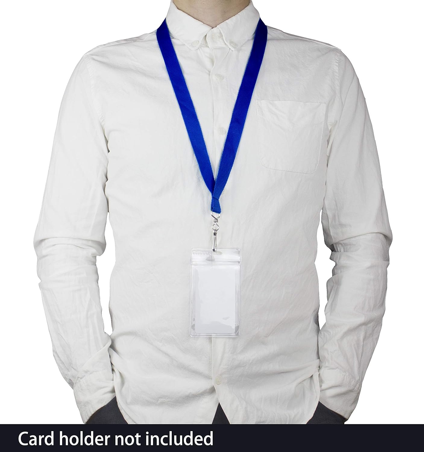 12 Pack Breakaway Lanyards for ID Badge Holder, Durable Neck Straps for Schools, Office, Cruise, Blue