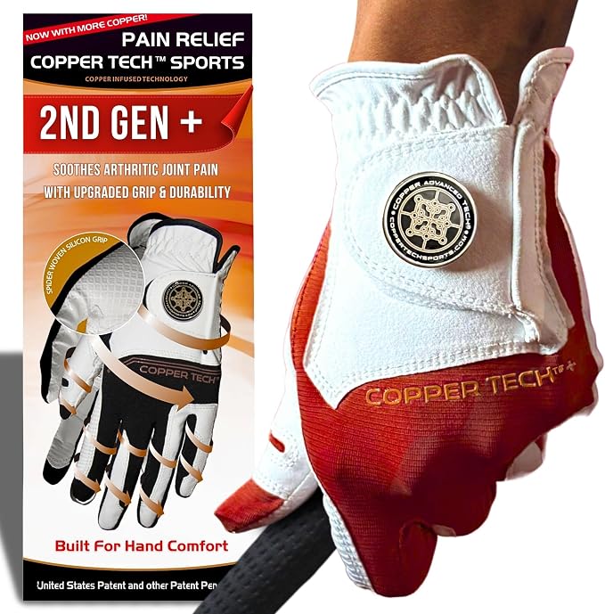 Copper Tech Golf Gloves Men Right Handed Golfer or Left Handed Golfer | Copper by CopperTechSports