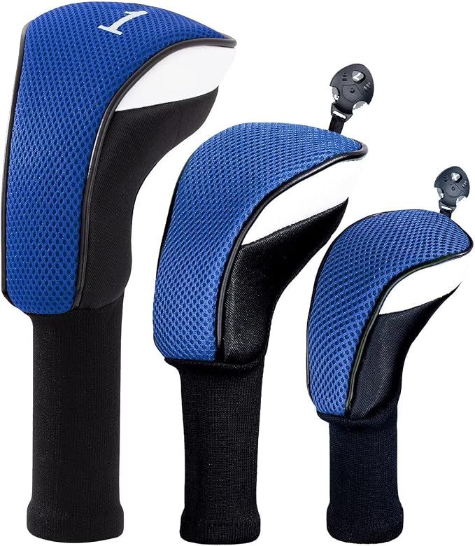 Golf Club Head Cover for Driver Fairway Hybrid 3 Pcs Woods Headcovers, Golf by Unknown