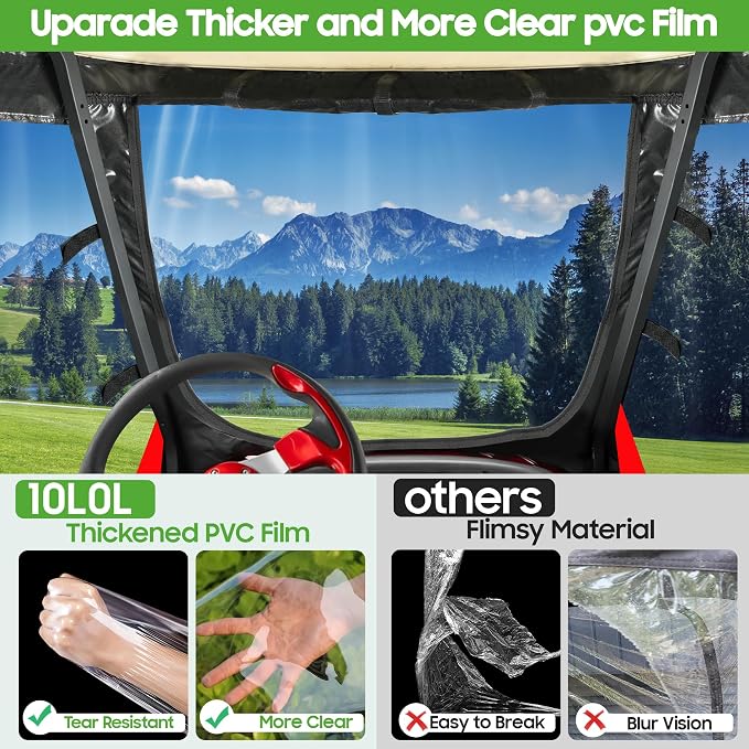 10L0L Golf Cart 4 Passenger Enclosure - Image 4