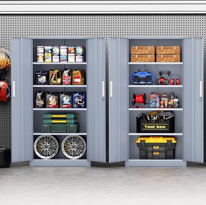 Incbruce 72” Metal Storage Cabinet, Locking Steel Storage Cabinet - Image 5