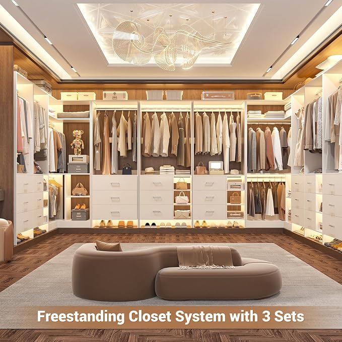 Aheaplus Closet System with 3 Sets, 86.8" Closet Organizer System with 6 - Image 6