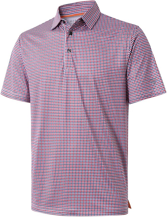Golf Shirts for Men Dry Fit Short Sleeve Print Performance Moisture Wicking by MAELREG
