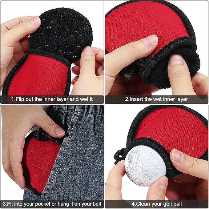 PATIKIL Golf Ball Washer Pouch, Portable Golf Balls Cleaner Pocket Bag - Image 4