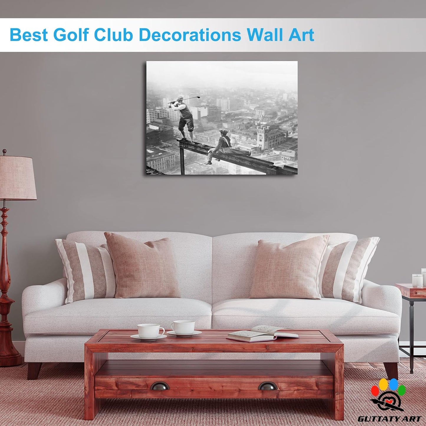 GUTTATY Golf Wall Art, Vintage Golf Pictures Posters Canvas Print Wall Decor for Golfer's Man Cave Home Ofice Ready to Hang (18x24 Inches)