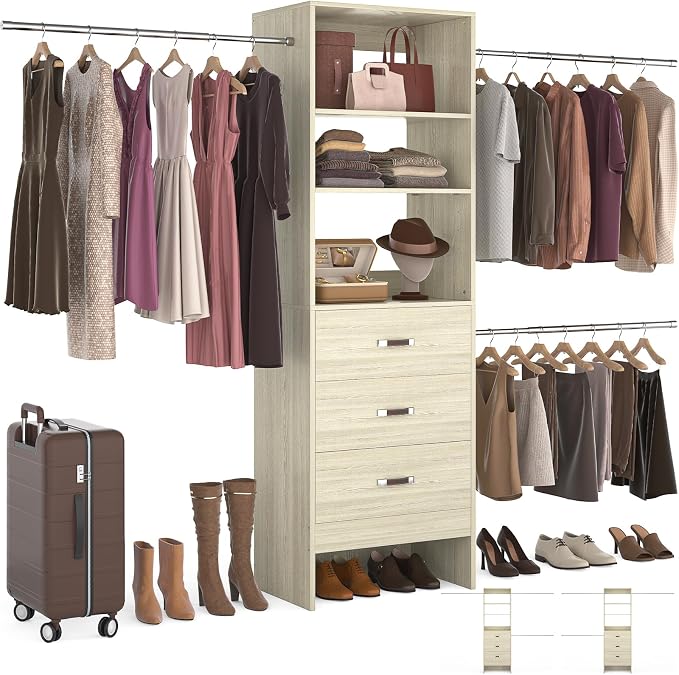 Homieasy 96 Inches Closet Organizer System, 8FT Customizable Walk In Closet by Homieasy