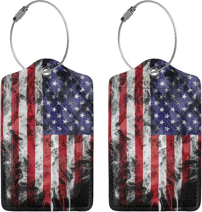 2 Pack American Flag Luggage Tags by Unknown