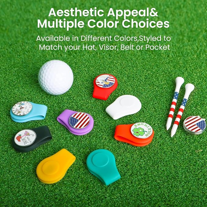 FINGER TEN Golf Ball Marker Hat Clip Magnetic Value 3 4 6 Pack Set Silicone - Image 6