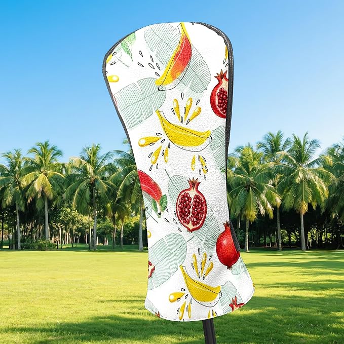 Premium Leather Golf Club Headcovers, Mango Pattern Fits Driver Hybrid Fairway - Image 2