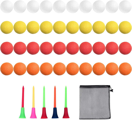 40 Pack Foam Golf Practice Balls - Realistic Feel and Limited Flight Training Balls for Indoor or Outdoor