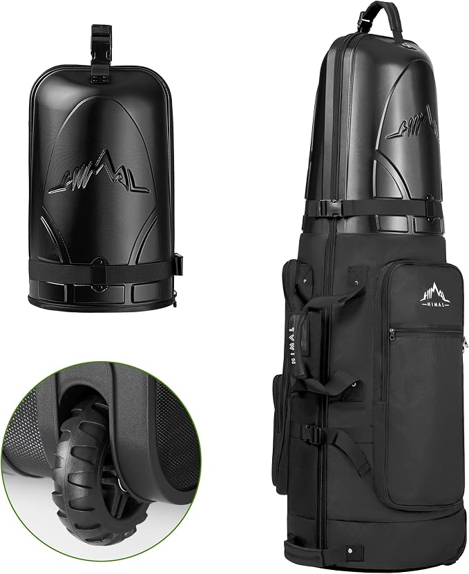Golf Travel Bag with Hard Case Top, 1680D Heavy Duty Oxford Golf Club Travel by unihimal