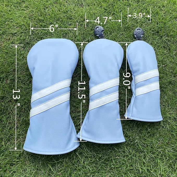 3pcs Golf Wood Head Covers Headcovers Set includes Driver Headcover fits up to - Image 4