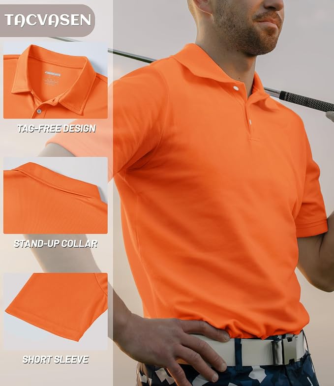 TACVASEN Mens Golf Shirt Dry Fit Mens Polo Shirts Short Sleeve Performance Golf - Image 2