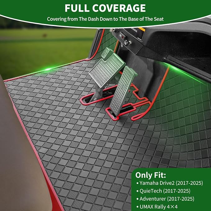 Golf Cart Floor Liner Mat 8mm Thick Rubber Full Coverage Fit - Image 2