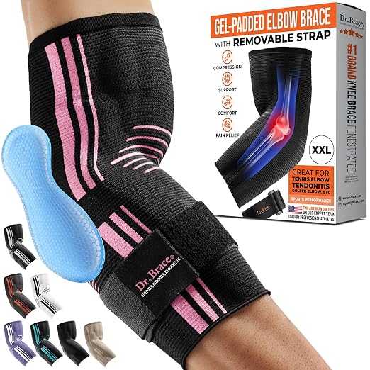 DR. BRACE® Elite Elbow Brace Support, Breathable Elbow Compression Sleeve by DrBrace