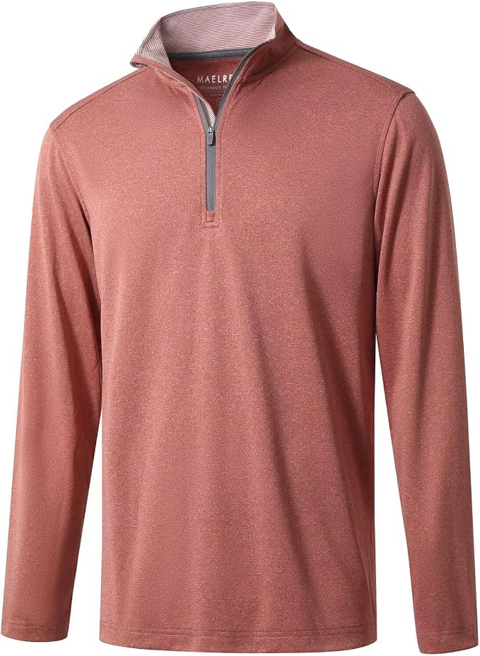 M MAELREG Quarter Zip Golf Pullover Men Dry Fit Long Sleeve Performance Wicking by MAELREG