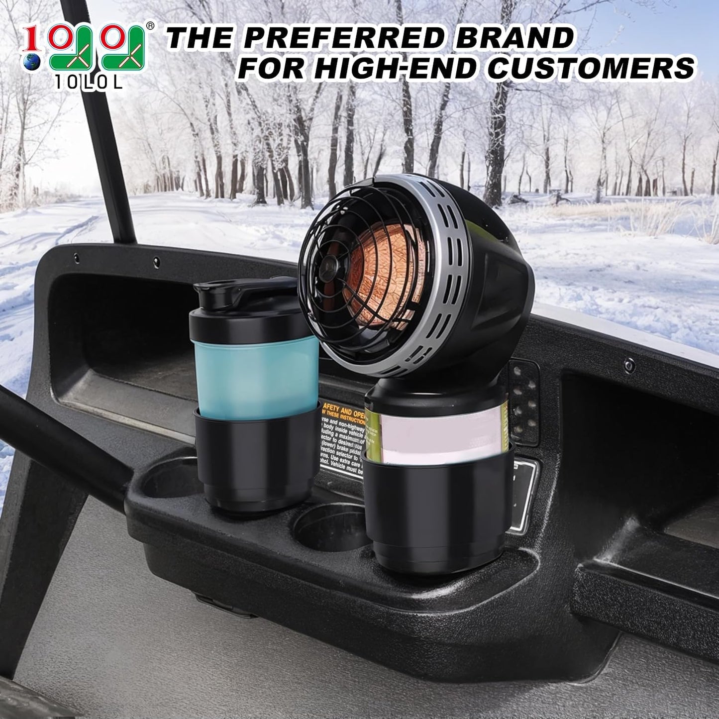 10L0L 2 Pack Golf Cart Cup Holder, Dash Adapter for Portable Propane Heater Cylinder, Universal Replacement Drink Holder for Yamaha EZGO Club Car