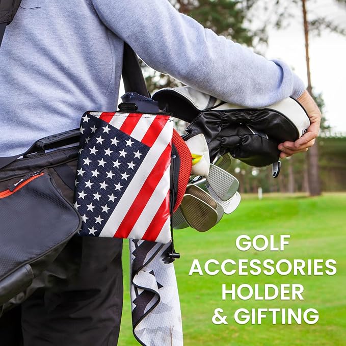 Golf Bag Accessories Valuables Pouch Bags Multi Pocket Zipper Hook - Image 7