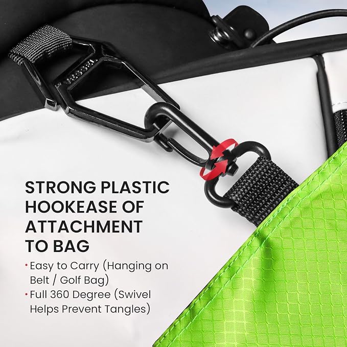 Golf Bag Accessories Valuables Pouch Bags Multi Pocket Zipper Hook - Image 5