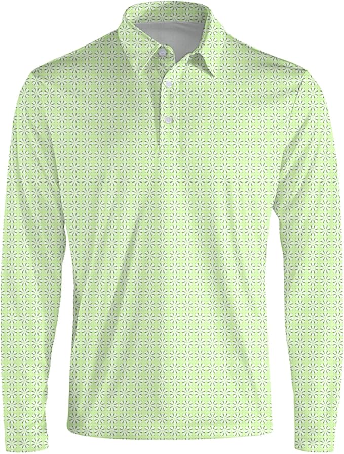 Men's Long Sleeve Golf Shirt Quick Dry 3 Button Work Fishing Outdoor Casual - Image 3