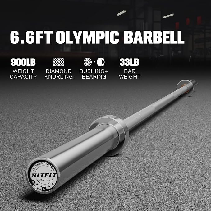 RITFIT 7FT Olympic Barbell for Strength and Weightlifting Training - Image 2