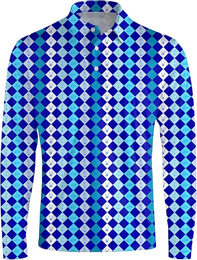 Men's Long Sleeve Golf Shirt Quick Dry 3 Button Work Fishing Outdoor Casual - Image 3