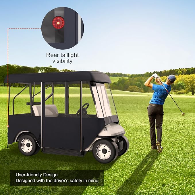 Happybuy Golf Cart Enclosure, 4-Person Golf Cart Cover, 4-Sided Fairway Deluxe - Image 4