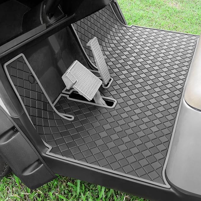 Golf Cart Floor Liner Mat 8mm Thick Rubber Full Coverage Fit by Cartalia