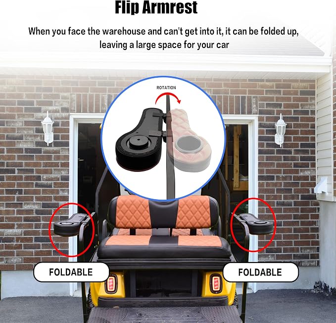 NOKINS Golf Cart Diamond Flip Armrest - Image 5