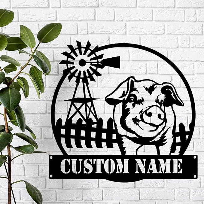 Custom Funny Pig Farmhouse Metal Sign, LED Lights Wall Art, Unique Home Decor - Image 5