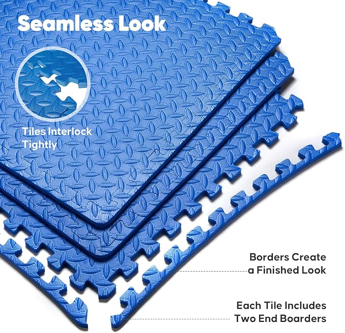 Home Gym Mat, Puzzle Exercise Mat, EVA Interlocking Foam Floor Tiles - Image 5