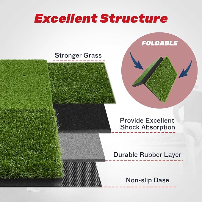 SAPLIZE Foldable Heavy-Duty Golf Hitting Mat - Image 4