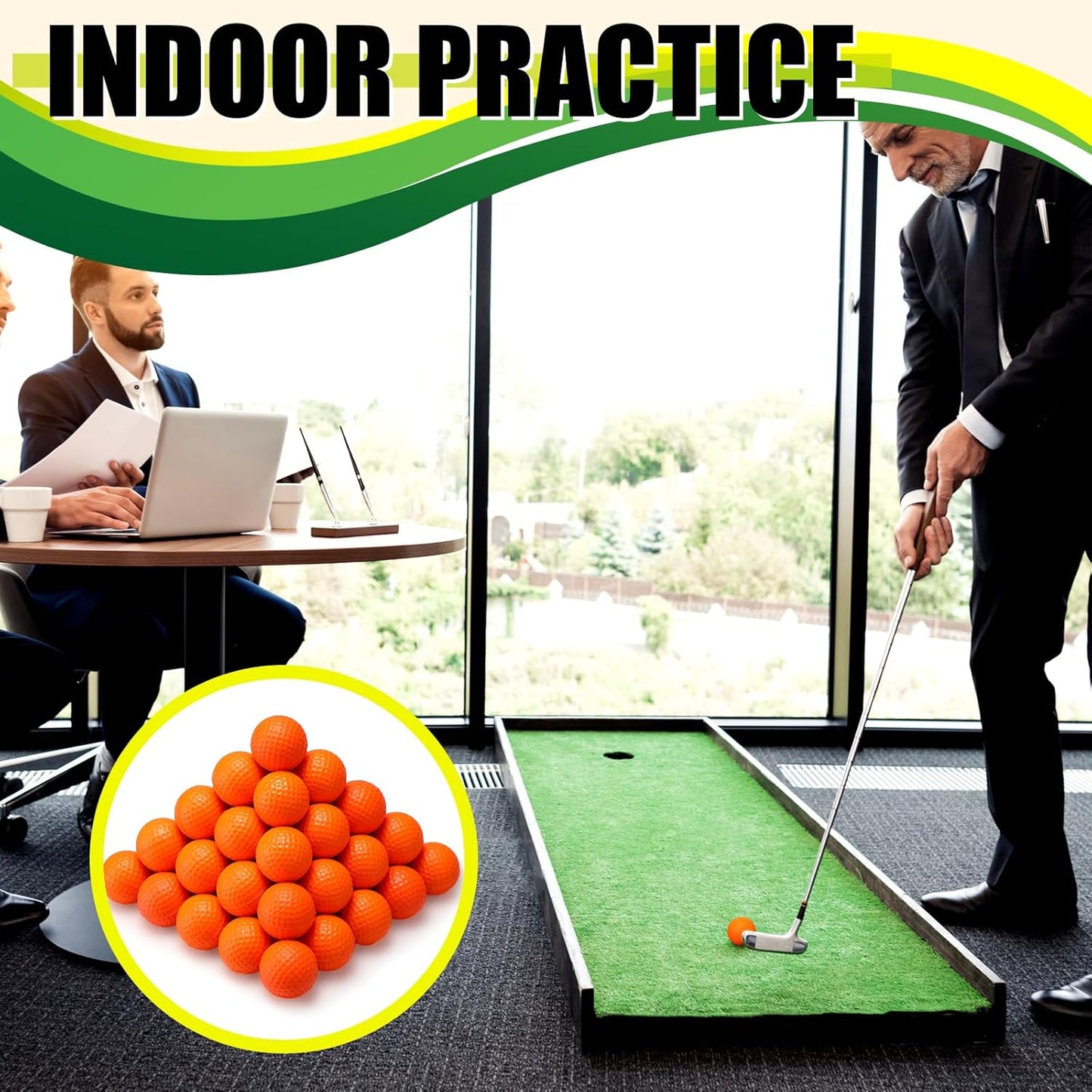 200 Pcs Foam Golf Practice Balls Bulk Realistic Feel Limited Flight Training Balls Soft for Outdoor Swing Indoor Backyard Training