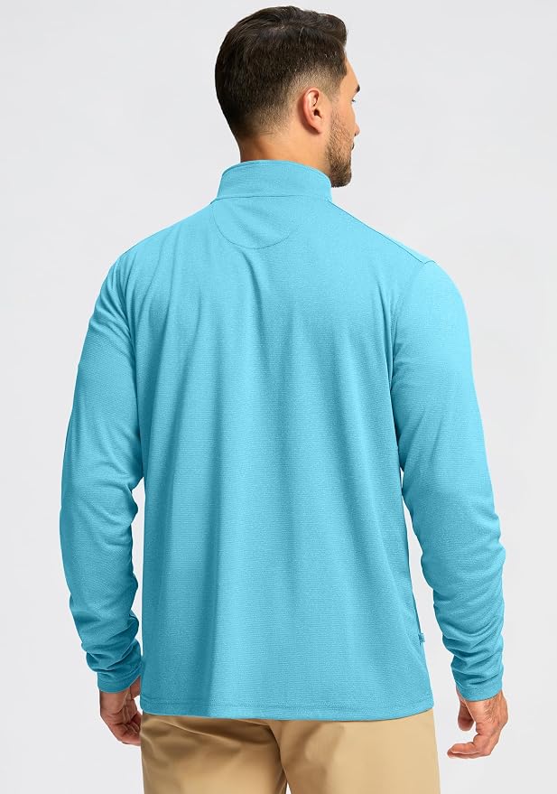 Obla Golf Quarter Zip Pullover for Men Mock Neck Sweatshirt Lightweight Sun - Image 3