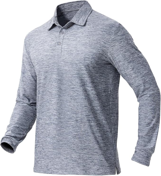 NAVISKIN Men's Polo Shirts Long Sleeve Golf Shirts by NAVISKIN