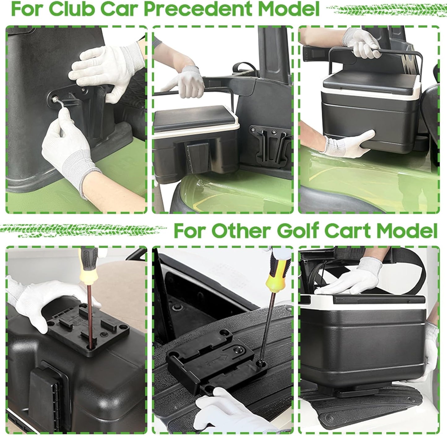 10L0L Golf Cart Cooler with Mounting Bracket Kit Caddy Fits Yamaha Club Car and EZGO, Portable 48H Cooling Golf Cart Ice Chest 102588101 103886801
