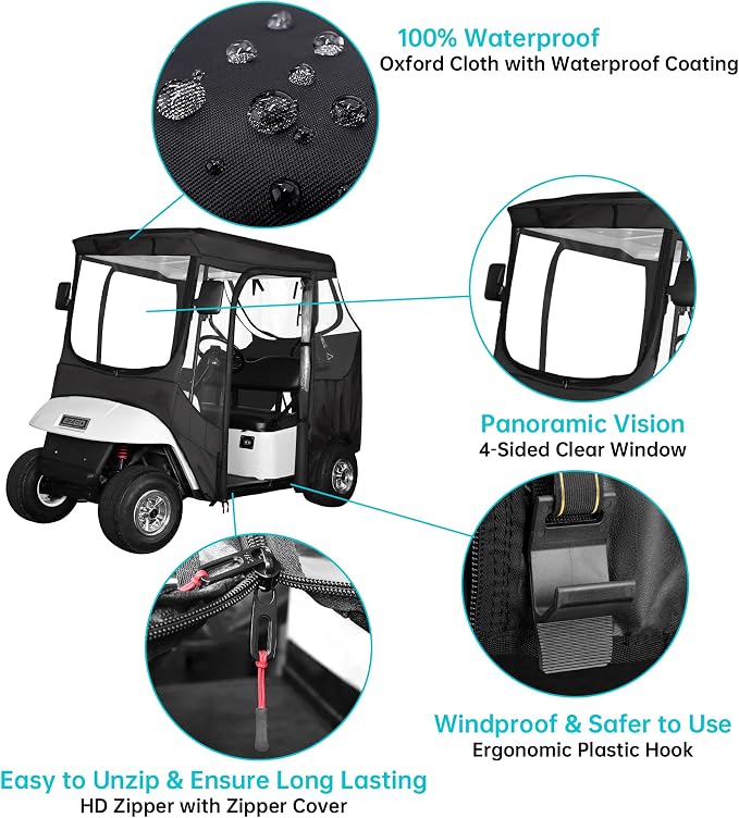 10L0L 2/4 Passenger Golf Cart Driving Enclosure - Image 6