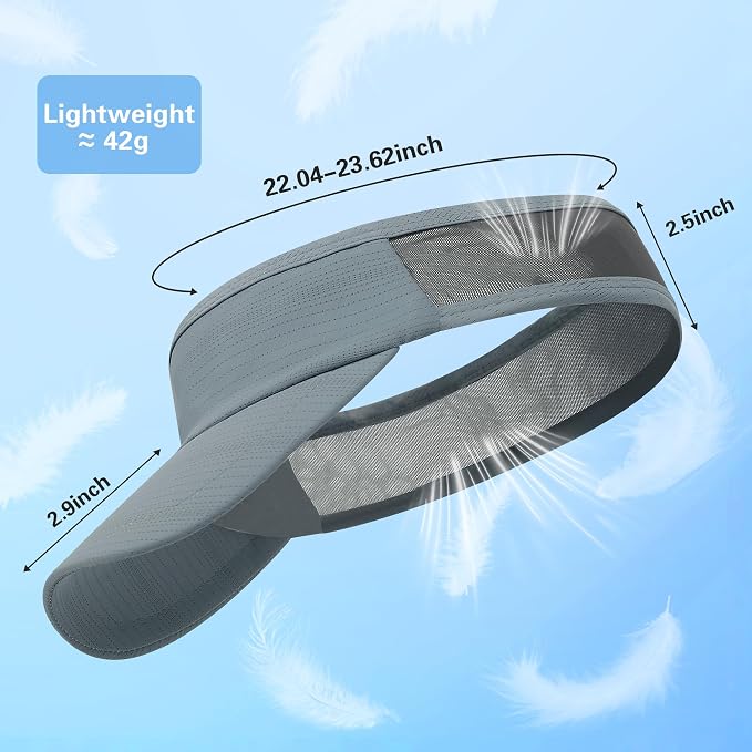 HH HOFNEN Sports Sun Visor Cooling Lightweight Stretchy Packable Running Golf - Image 3
