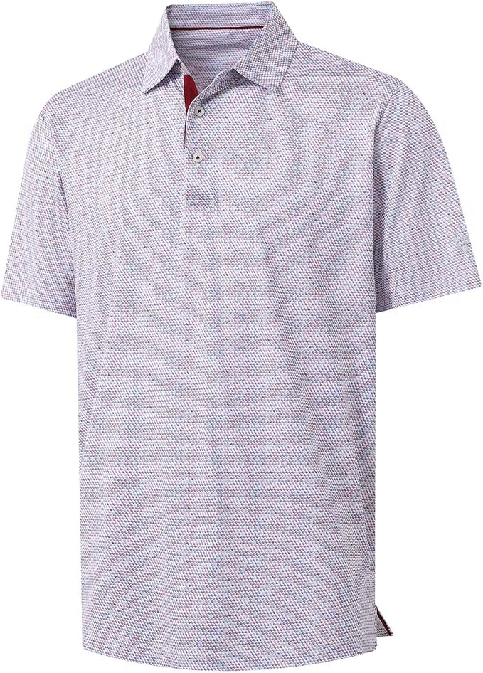 M MAELREG Mens Golf Shirt Short Sleeve Dry Fit Print Moisture Wicking by MAELREG