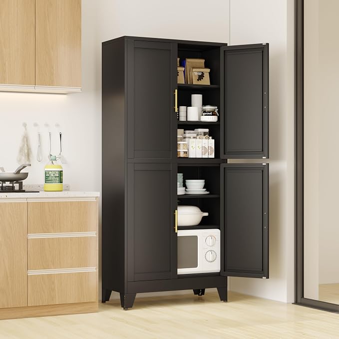 75" H Tall Kitchen Pantry Cabinet, Pantry Storage by RISTERN