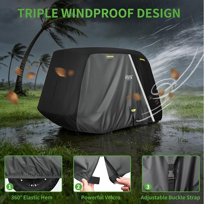 10L0L Heavy Duty 650D Golf Cart Cover - Image 6