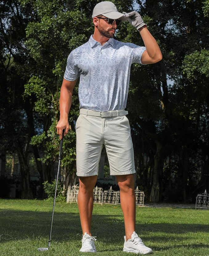 zeetoo Men's Polo Shirts Hawaiian Golf Polos Shirts Short Sleeve Performance - Image 4