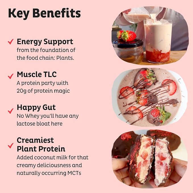 KOS Vegan Protein Powder, Strawberries & Cream USDA Organic - Image 3