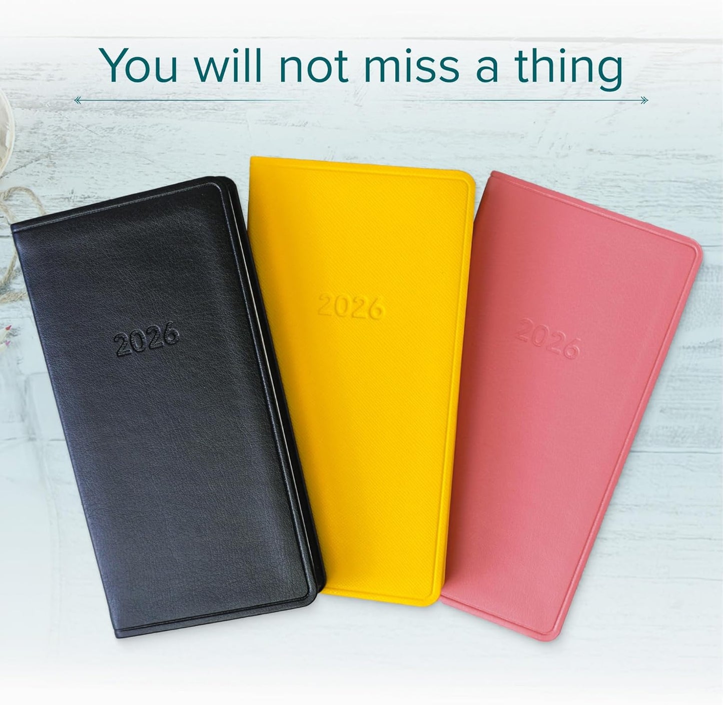 Harbor Pocket Weekly Monthly Planner 2025-2026 - Calendar Planner and Notebook, Durable Faux Leather, 192 Pages, Softcover & Book Bound - Cambridge Red - 6 x 3.25 "