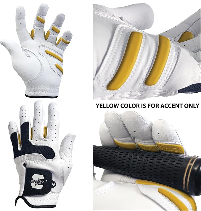 MONKEY GRIP Golf Glove Nonslip No Slice Pad Premium Cabretta Leather Power Good - Image 4