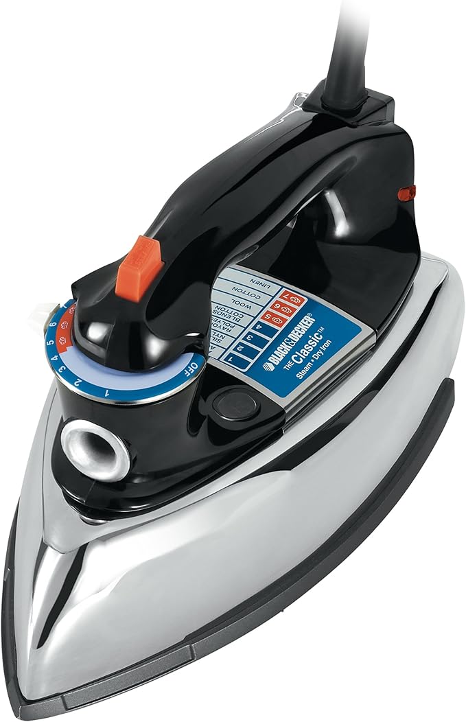 BLACK+DECKER The Classic Iron, Aluminum Soleplate, Steam or Dry Ironing - Image 7