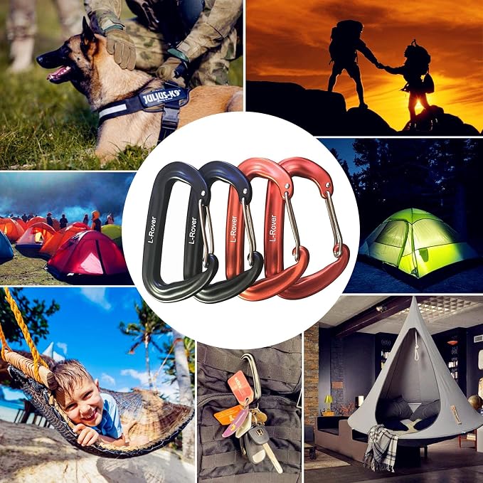 Carabiner, 12KN Lightweight Heavy Duty Carabiner Clips, Aluminium Wiregate - Image 7