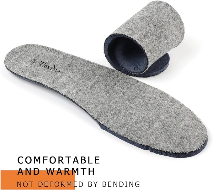 Thick Merino Wool Insoles for Men Fur Fleece Shoes Inserts Memory Foam Cushion - Image 5