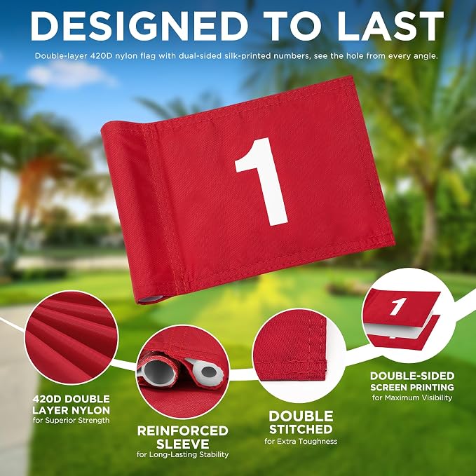 KINGTOP Golf Flagstick Mini, Putting Green Flag - Image 4